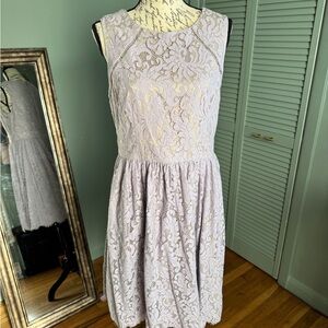 Eliza J Lavender Lace Midi Dress
